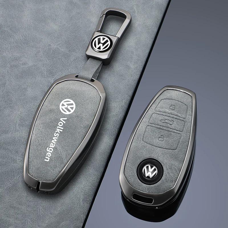 VW GTI GOLF 2026 Hot For VW VOLKSWAGEN Zinc Alloy Leather Car Remote Key Case Cover Shell Fob for VW Volkswagen Touareg 2017 201