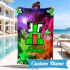 Custom Name Space Alien Un-speakable Beach Towel Microfiber Beach Towel, Lightweight and Quick-Dry, for Summer Travel, Swimming Pool Gift