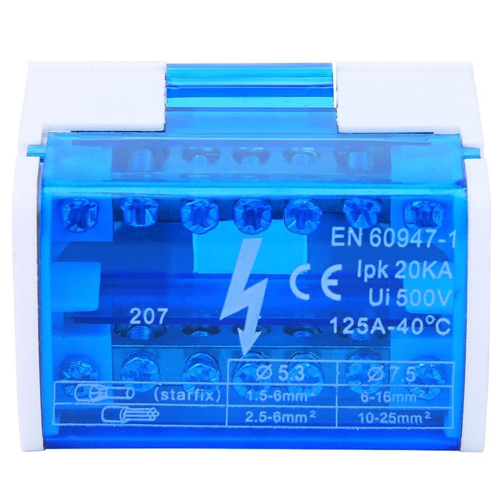 207 Din Rail Terminal Block Distribution Box 125A Distribution Box Electrical Distribution