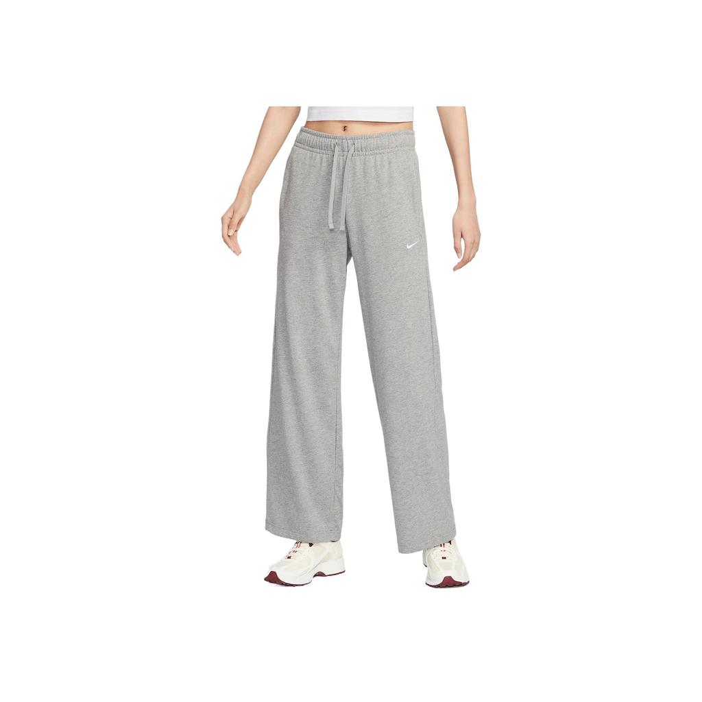 Nike Sportswear Comfortable Soft Skin-Friendly Fashion Loose Wide-Leg Knit Sports Pants Women Bottoms Dark-Gray II1870-063
