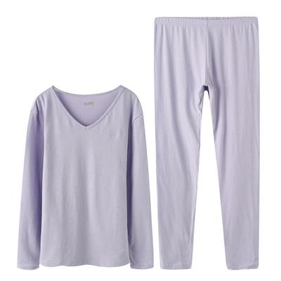 Yiershuang Women's V-Neck Cotton-Spandex Thin Thermal Underwear Set