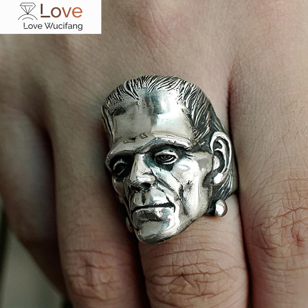 

Кольца с изображением Виктора Франкенштейна в стиле панк-ужасов, ученого из нержавеющей стали, мужские байкерские украшения 11