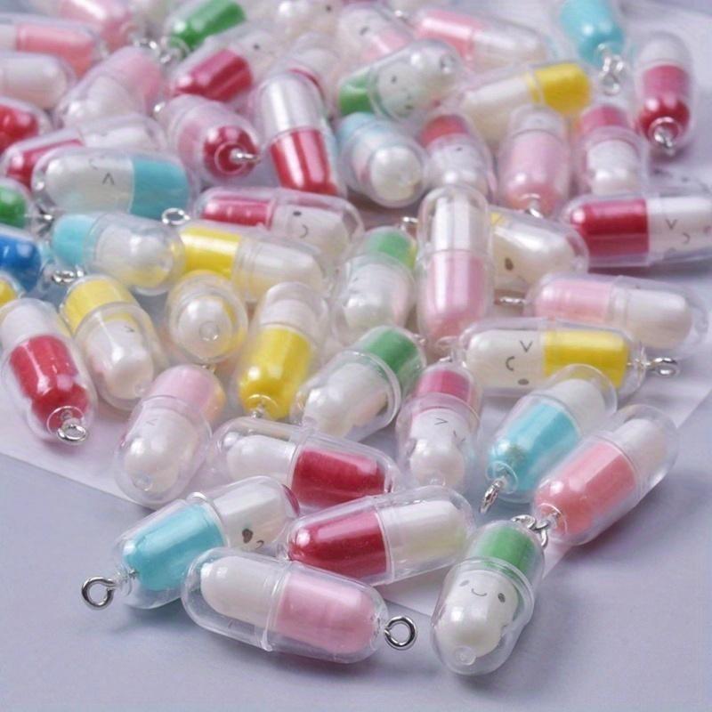 10pcs Resin Cute Smiling Face Capsule Charms Pendant for Jewelry Making New Diy Earrings Keychain Handmade Accessories