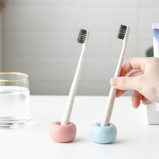 Yousheng 2PCS Toothbrush Holder Ceramic with Hollow Design Stand Multi-Purpose Makeup Brush Holder for Bathroom