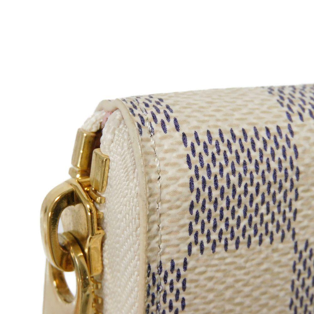 Used 12564 Portefeiulle Clemence N60109 7940 LV logo trompe l'oeil Damier As summer trunk Rose Ballerine Ladies from