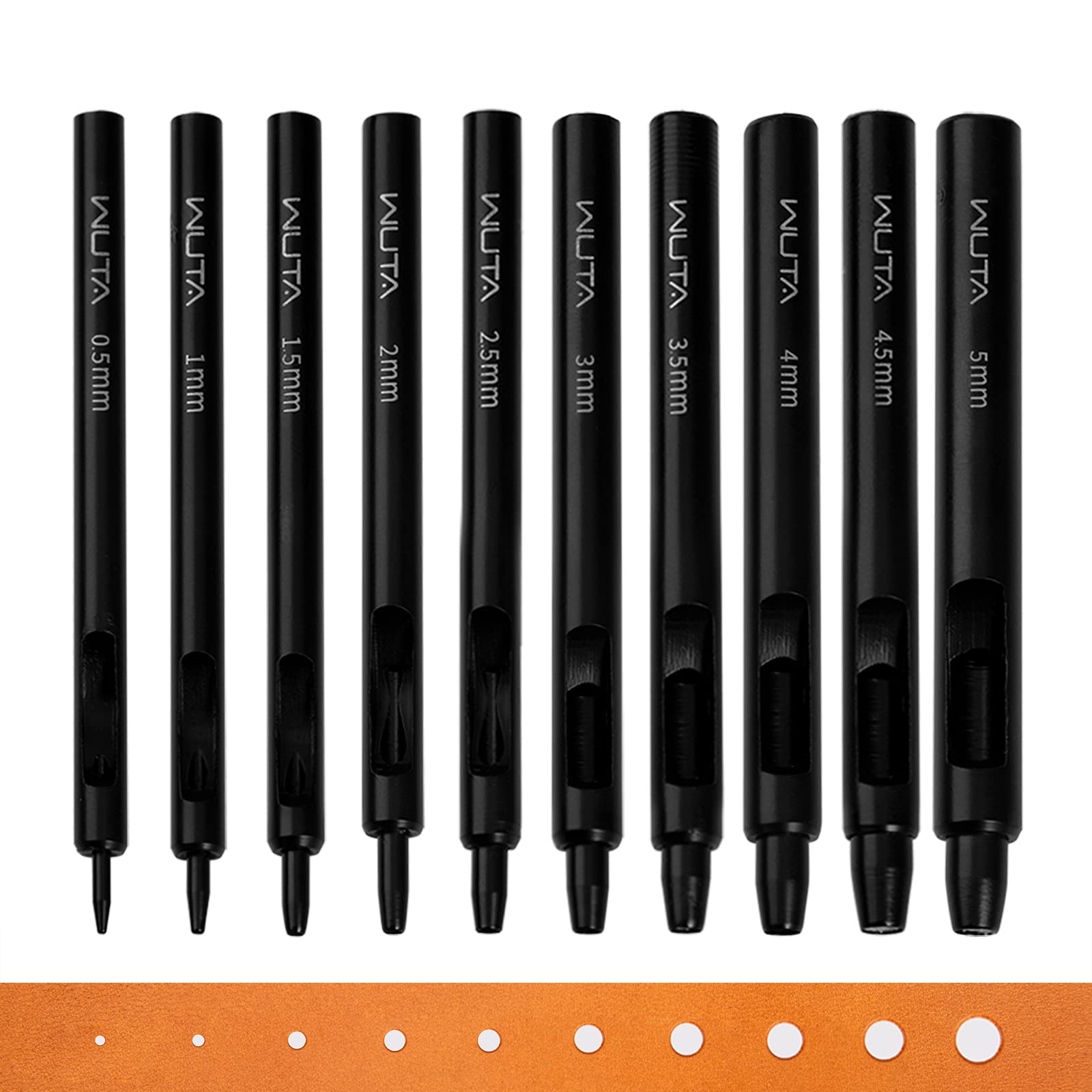 

WUTA Черный Круглый Кожаный Дырокол Набор 10 Размеров, (0,5 мм, 1 мм, 1,5 мм, 2 мм, 2,5 мм, 3 мм, 3,5 мм, 4 мм, 4,5 мм, 5 мм)