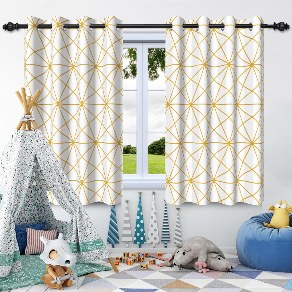 2Pcs Minimalist Elegant Blackout Curtains Home Bedroom Living Room Darkening Thermal Insulated Noise Reducing Window Drapes
