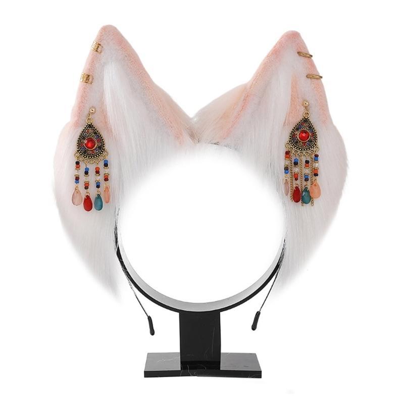 Sexy Foxes Bunny Ear Headband Lolita Cosplay Beast Ears Hair Hoop Anime Cosplay Props Furry Masquerade Party Costume Hairband