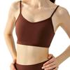 Yoga vest women's water drop fixing cup thin shoulder strap underwear solid color inner with small suspenders beautiful back sports fitness bra