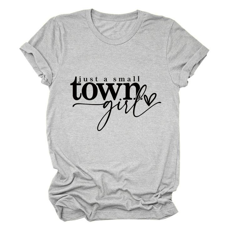 Casual just a small town letter print fashion ladies short sleeves