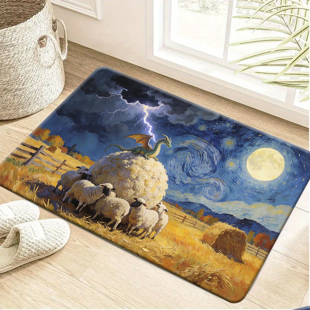 Pokemon Gengar Dark Forest Magic Print Non-Slip Doormat, Absorbent Floor Mat for Home Decor 40x60cm