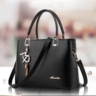 Women's Handbag Single Shoulder Fashion Elegant High Capacity Multi-compartment Hardware Pendant Zipper Messenger Bag Simple Temperament