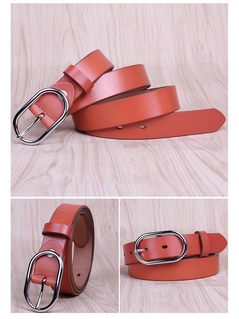 Women's Genuine Leather Fashion Belt – Versatile Casual Waistband with Pin Buckle for Jeans
