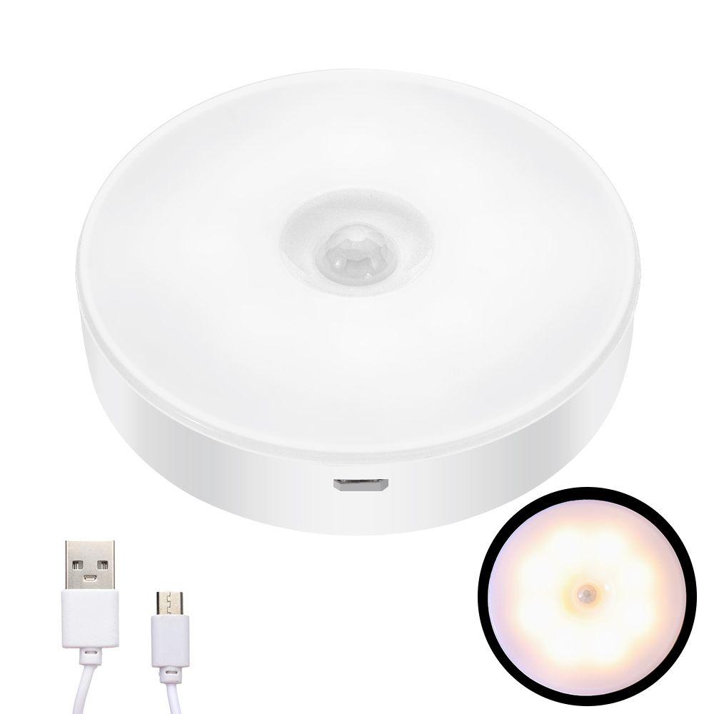 

for Bedroom Kitchen Cabinet LED Wireless Night Light Human Body Induction Lights Motion Sensor Lamp USB Rechargeable теплим білим кольором