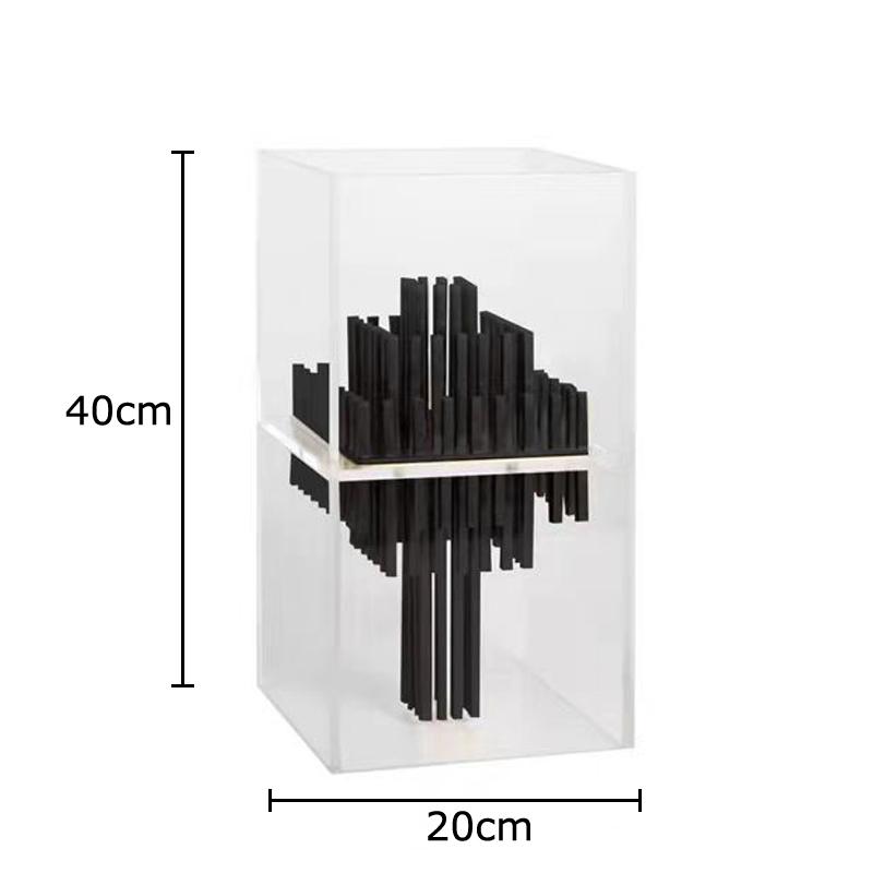 

Creative Abstract Geometric Crafts Acrylic Display Box Desk Decoration Ornaments Geometric Metal Sculpture Room Aesthetic Decor чорний