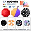 Custom Logo Sun Umbrella for the Rain Compact Parasol with Silver Folding 3 Fold 8 Ribs Auto Open and Close for UV Protection
