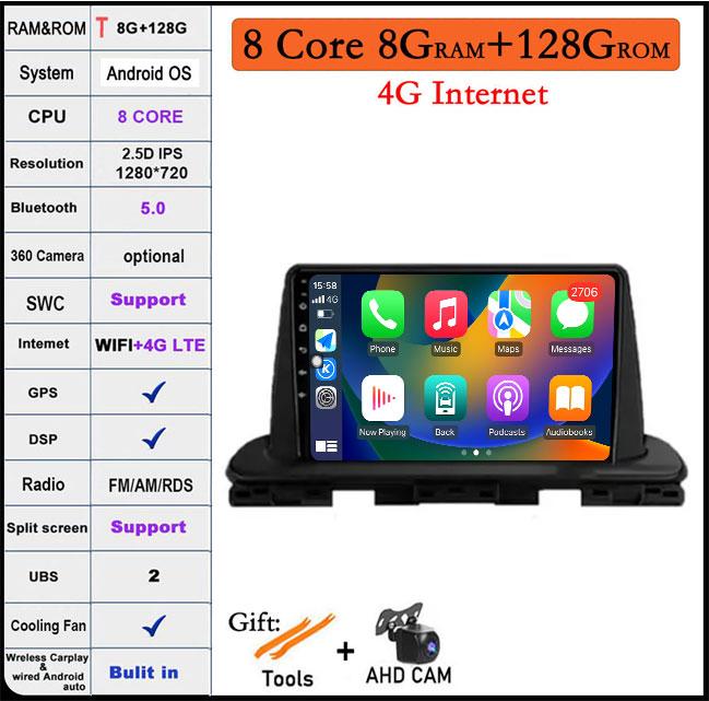 Touch Screen For Kia Cerato 4 IV 2018 - 2021 DSP Car Video Player Radio Multimedia GPS Navigation Bluetooth Wifi+4G