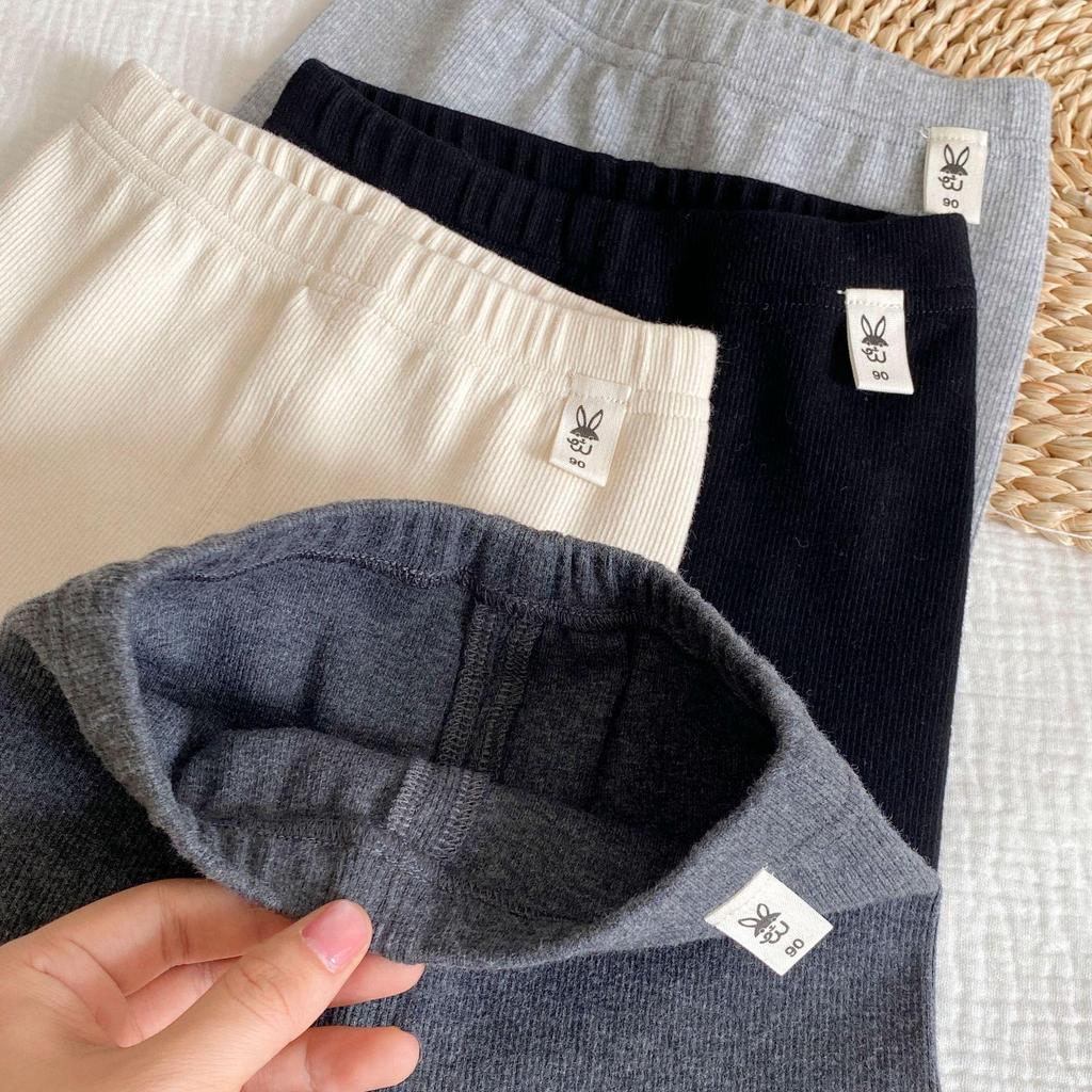 2025 New Autumn Style Toddler Girls' Solid Color Foot-Patched Leggings: Fashionable and Versatile Outerwear Pants