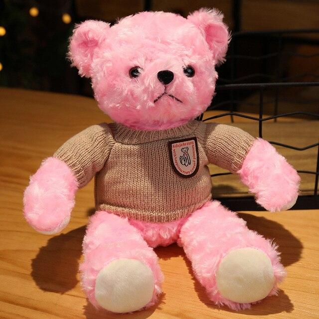 Kawaii Hug Sweater Teddy Bear Plush Dolls Lovely Bear with Clothes Holding Heart Pillow Nice Wedding Valentine 'S Gifts