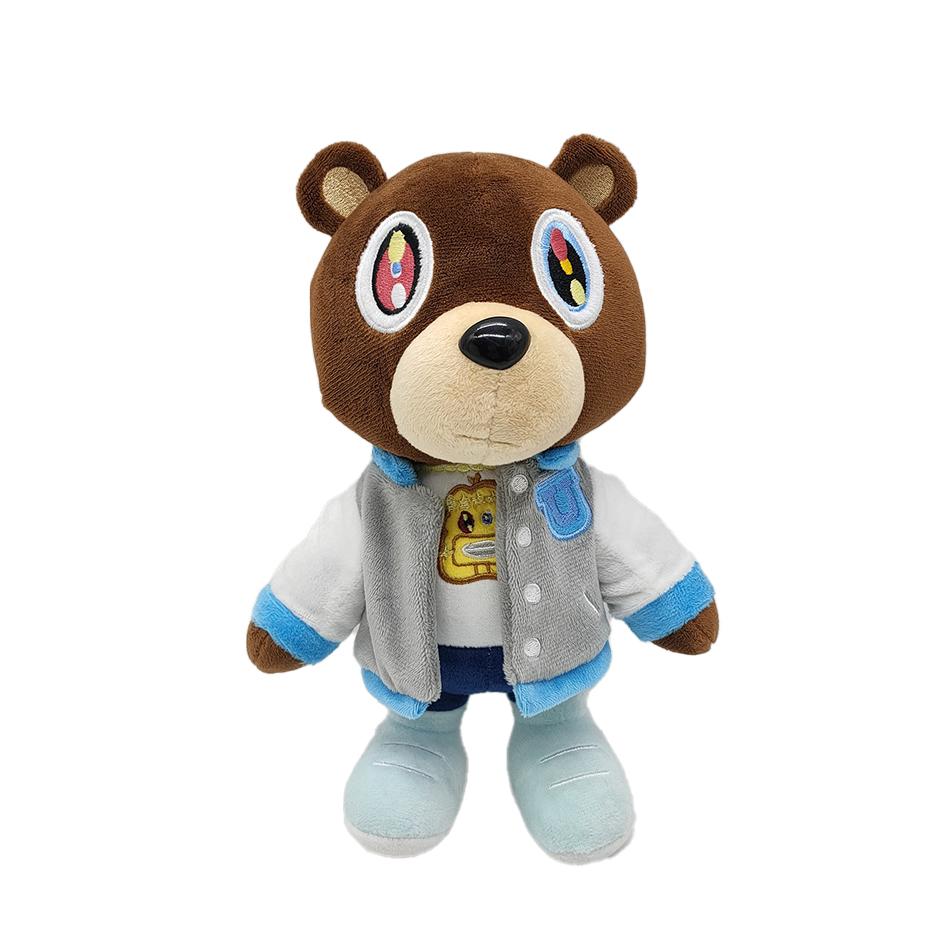 Kawaii Kanye Dropout Bear Teddy Bear Plush Toys Kanye West Graduation Soft Stuffed Home Room Decor Dolls for Kid Birthday Gift
