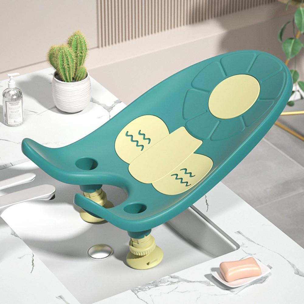 

Нескользящая подставка для мытья бедер младенца, регулируемая поддерживающая ванночка, сиденье для купания ребенка, аксессуары для детского душа зелёный