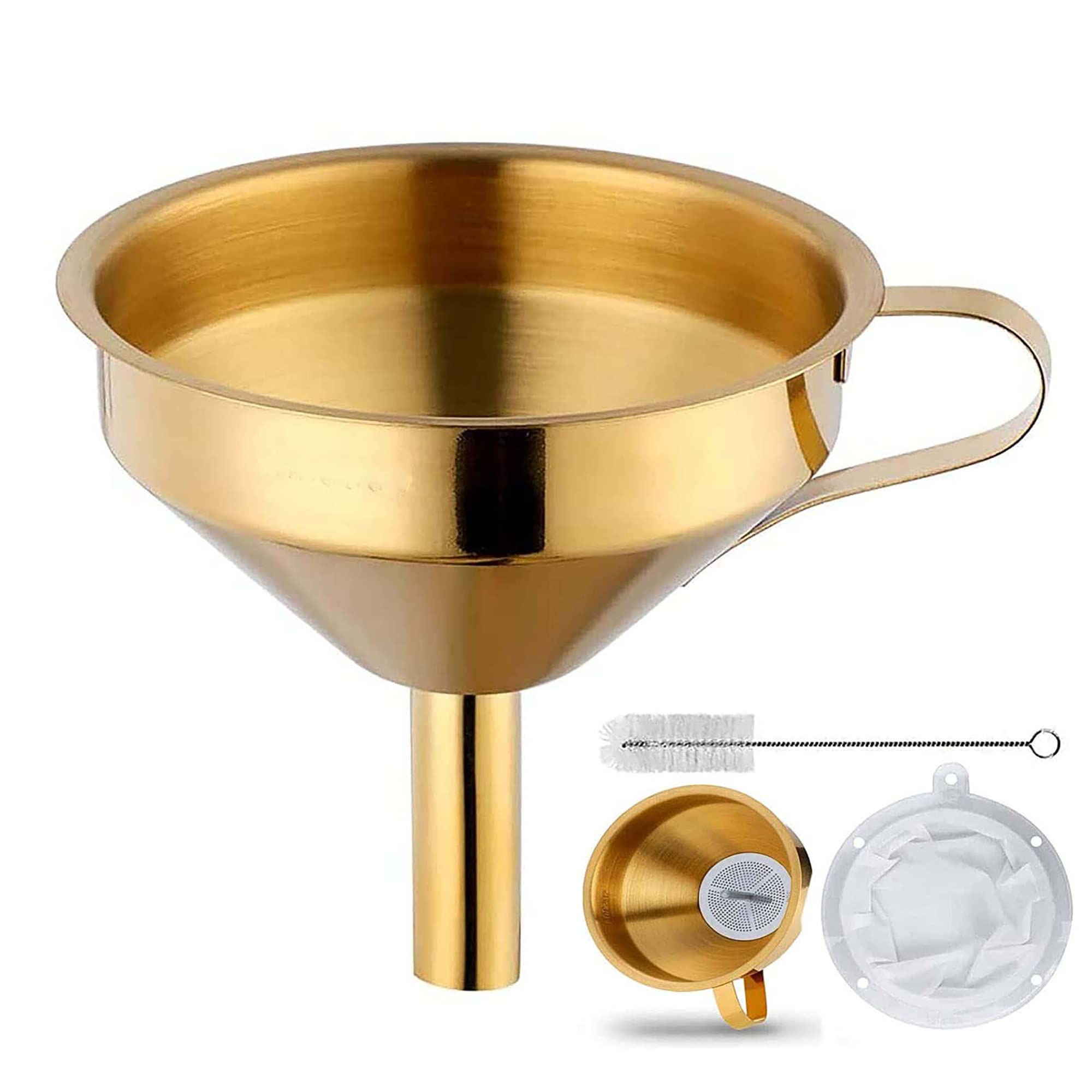 Stainless Steel Funnel Set Gold Kitchen Funnel Small Household Funnel 13CM Food Grade Metal золотой