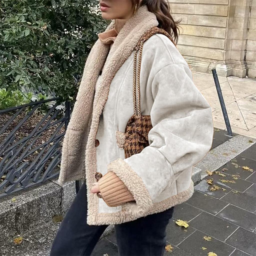 Women's Fashion Retro Coat With Lapel And Loose Top Coat