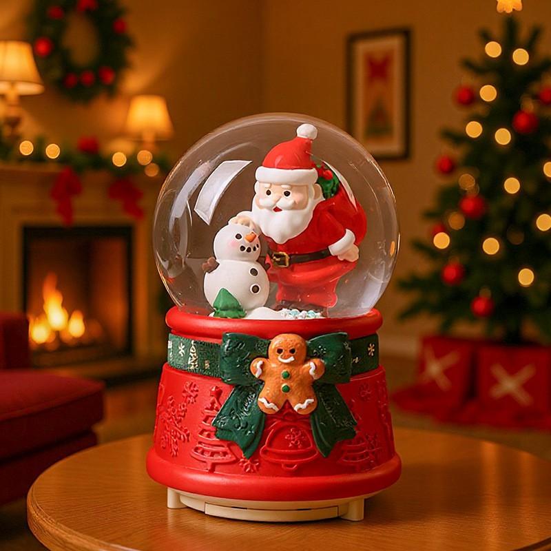 Drehende Karussell-Spieluhr mit Schneekugel-Effekt Kindergeburtstagsgeschenk Dekorative Harz-Musikinstrument Spielzeug