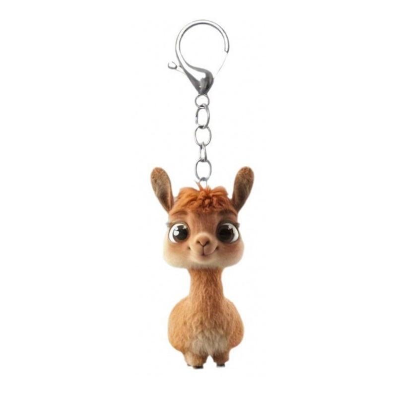 

Lovely Adorable Alpacas Keychain Portable Acrylic Designs Decoration for Animal Lovers and Accessory Enthusiasts 1