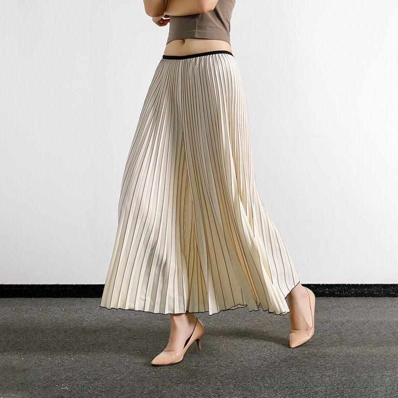 Pantaloni gonna comodi casual larghi a gamba larga da donna, estivi, design plissettato con effetto fluttuante