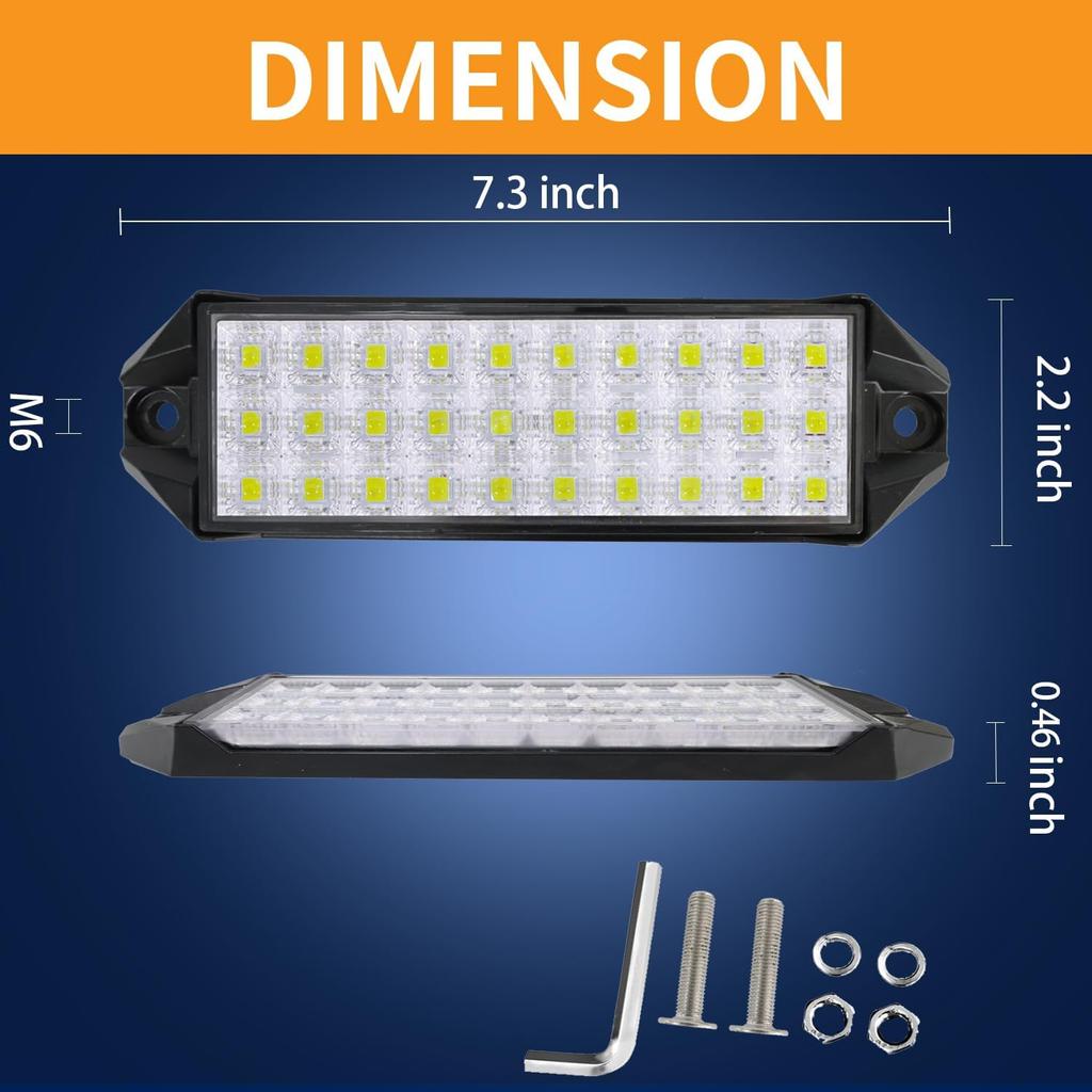 Flush Mount LED Pods, Slim LED Light Bar 7 Inch 40W 4000lm, Backup Lights Reverse Lights for Truck Bumper Tractor Work Lights ATV UTV Boat Off Road