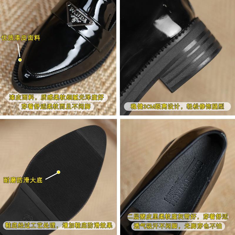Pointed women's new spring and autumn thick heel inner height increase single shoes small size 3233 British commuter small leather shoes