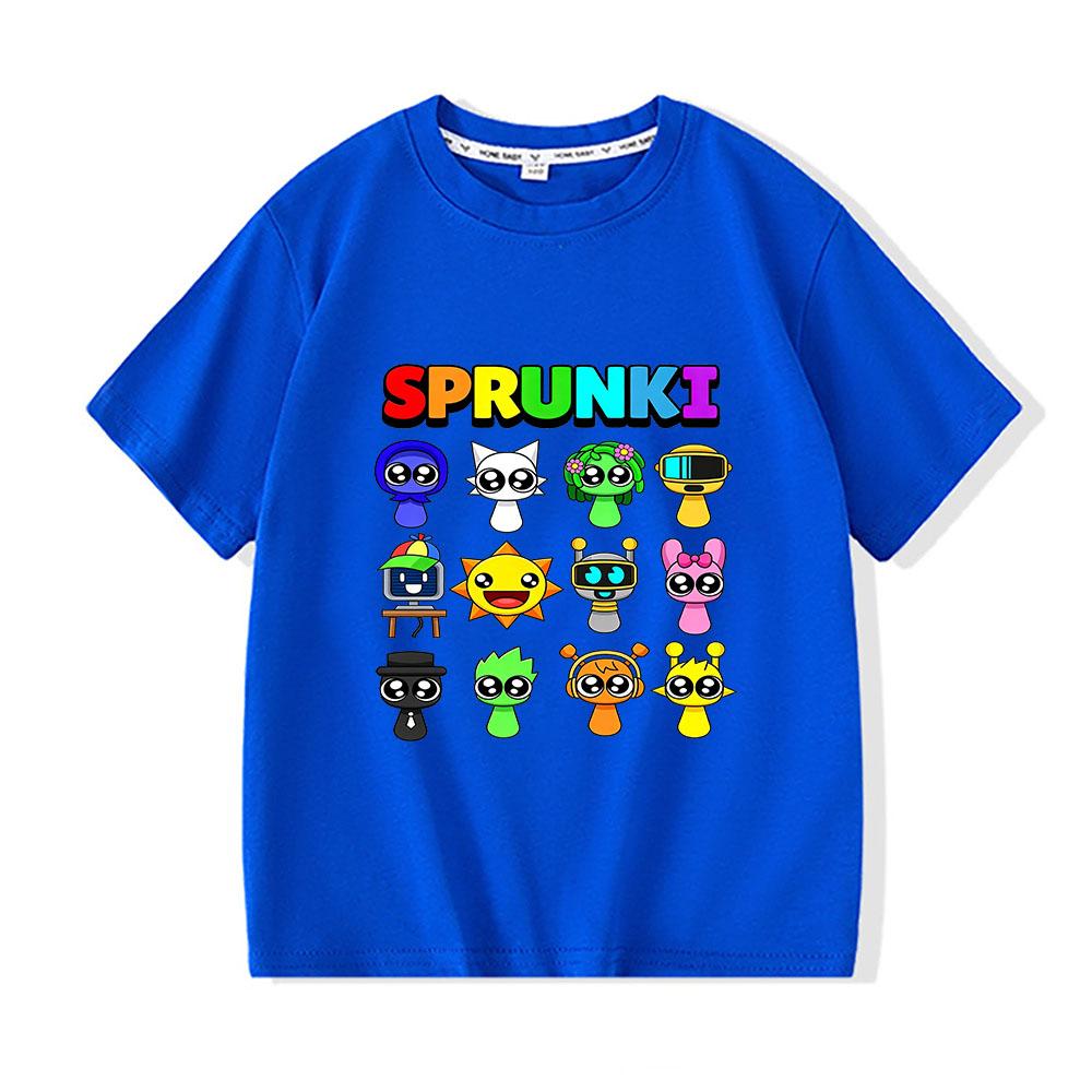 Game Sprunki Children's T-Shirt 100% Cotton Cute Grils Boys Kids Tops Cartoon Print Tees Casual O-Neck Short Sleeve Summer Wear