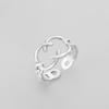 Stainless Steel Vintage  Cuff Rings for Women Girl Elegant Fashion New Non-fading Jewelry Lady Gift Party