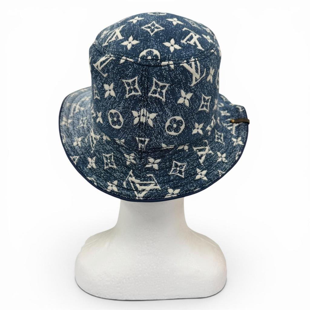 Excellent LOUIS VUITTON hat Monogram Bob Denim Hat Indigo blue Women S M77433 Used