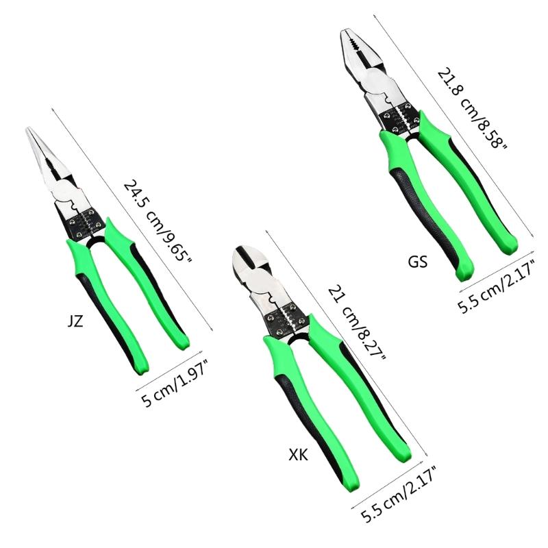 Electrician Pliers Multifunctional Needle Nose Plier for Wire Stripping Cable Cutter Terminal Crimping Hand Tools