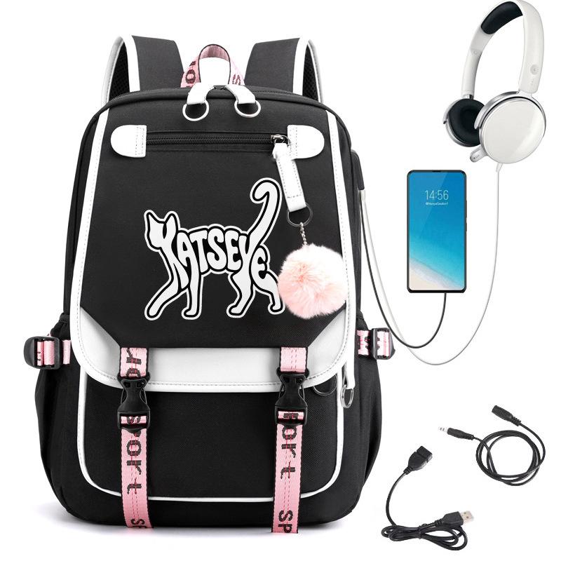 KATSEYE Fashion Girl Group Print Backpack, Large Capacity Teen Student Laptop Bookbag, Water-Resistant Daypack 60123-11