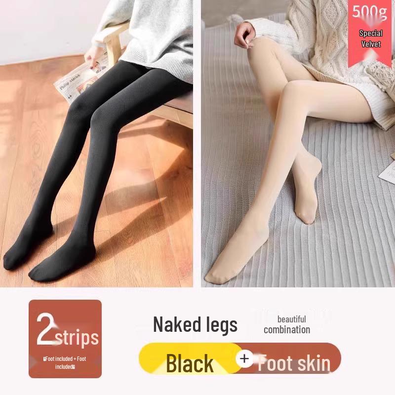 Women's Velvet Thick Base Layer Pants: Perfect for Spring & Autumn, Petite & Plus Sizes, Slimming, Foot-Covering, Wear Outside, Cotton, and Versatile.