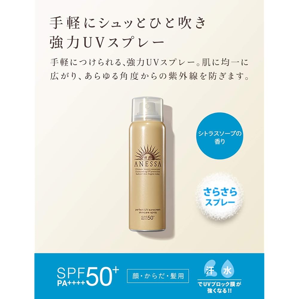 Anessa Perfect UV Skin Care Spray Citrus Soap Scent 60g Sunscreen