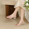 Stepping On Shit Slippers Women's Summer Wear 2025 New Versatile Transparent Crystal High-heeled Sandals Women's Slippers