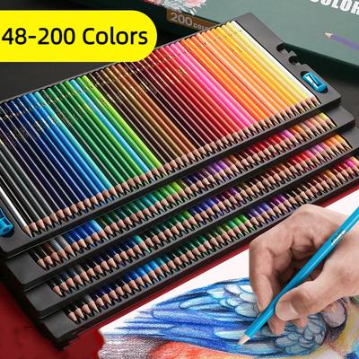 Crayons de couleur professionnels 72 couleurs à base d'huile pour dessin à la main, croquis, crayons de couleur hydrosolubles pour artistes et débutants