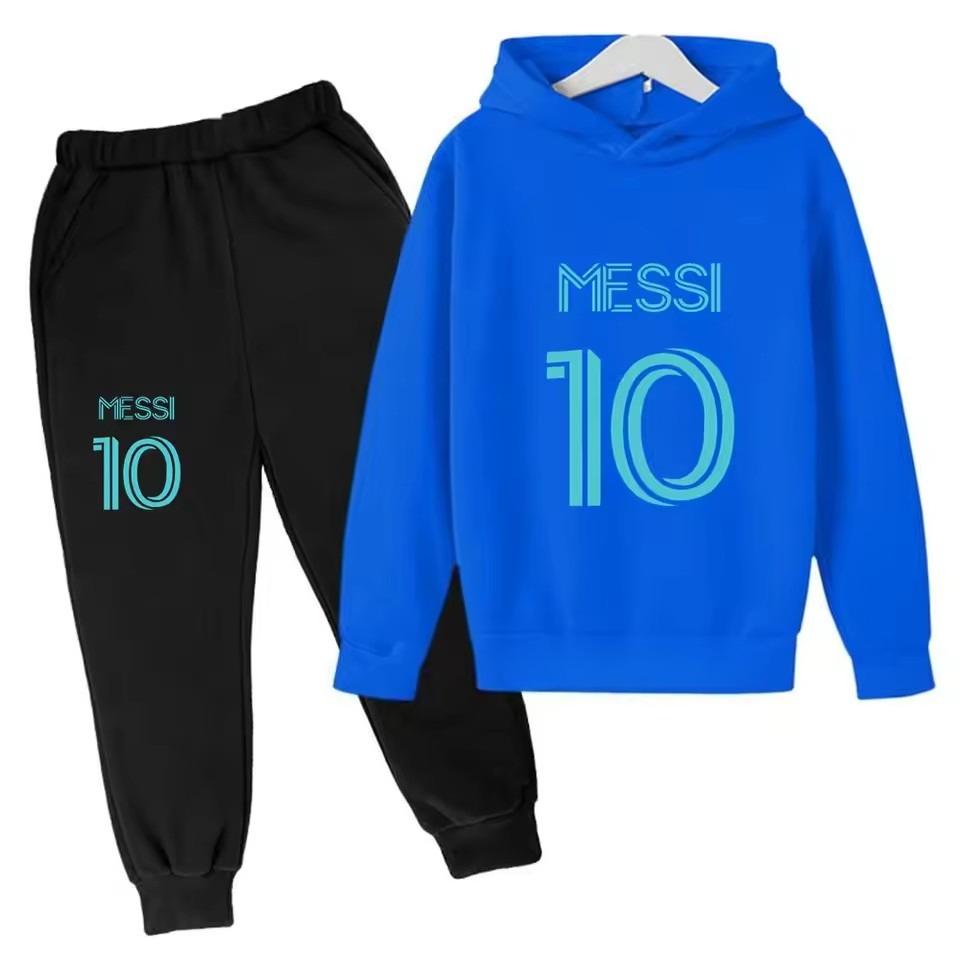 Set Hanorace Copii Fotbalist Messi Modă Strădală Băieți și Fete Pulover Sport Toamnă + Pantaloni de Trening Set 2 Piese Outdoor