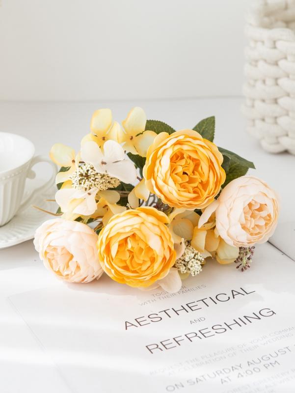 Artificial Flowers Silk Peony High Quality Festival Wreath Decora Home Room Table Garden Wedding Wreath Brial Bouquet Diy Gifts