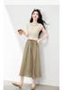 Fashionable temperament set, versatile soft knitted small shirt, wide leg pants two-piece set