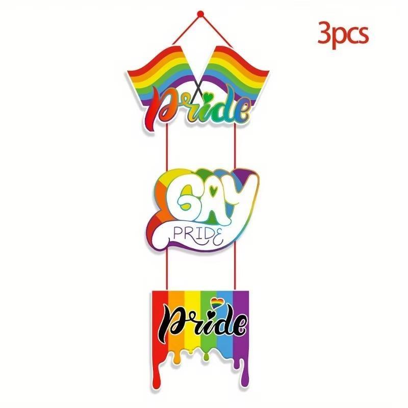 2 Set Celebrate Pride with Colorful Must-Have Party Accessory Rainbow Paper Door Hanging Decorations