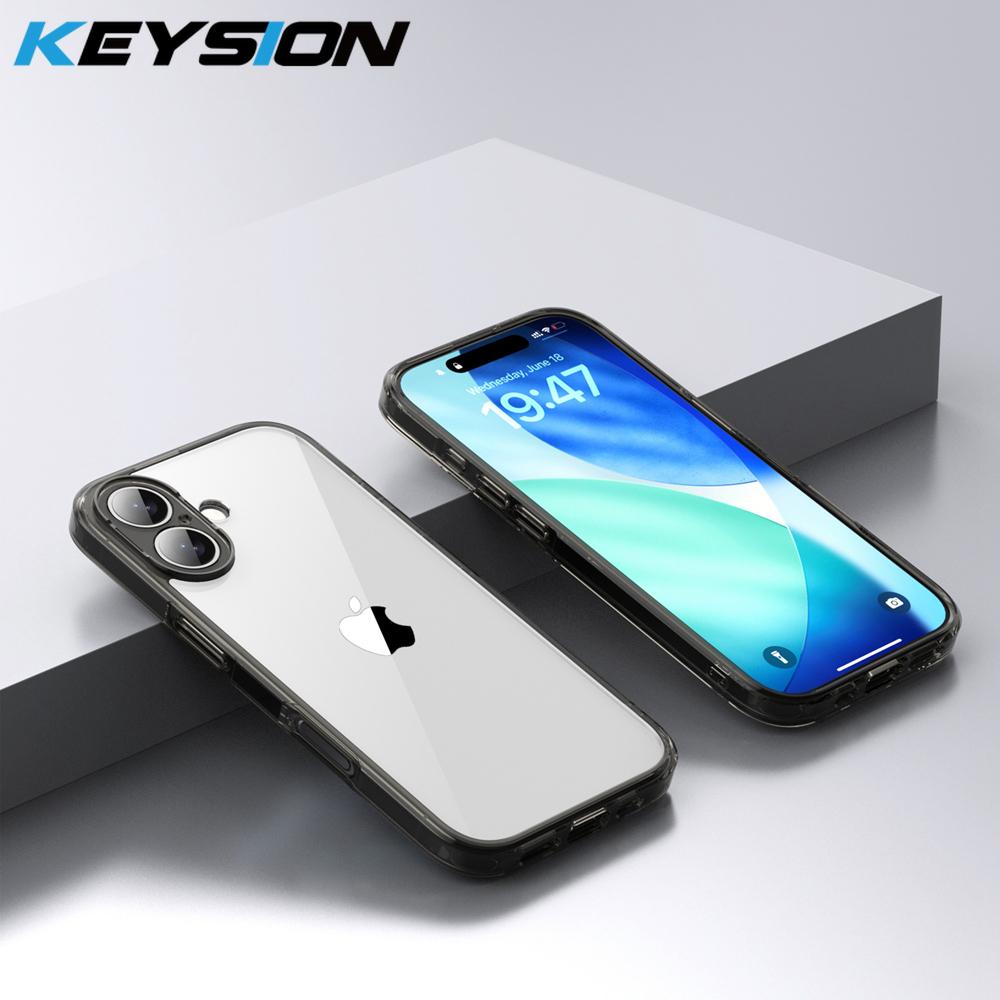 

KEYSION Shockproof Armor Clear Phone Case for iPhone 17 HD Transparent Soft TPU Silicone+PC Phone Back Cover for iPhone 17 2025 for iPhone 17