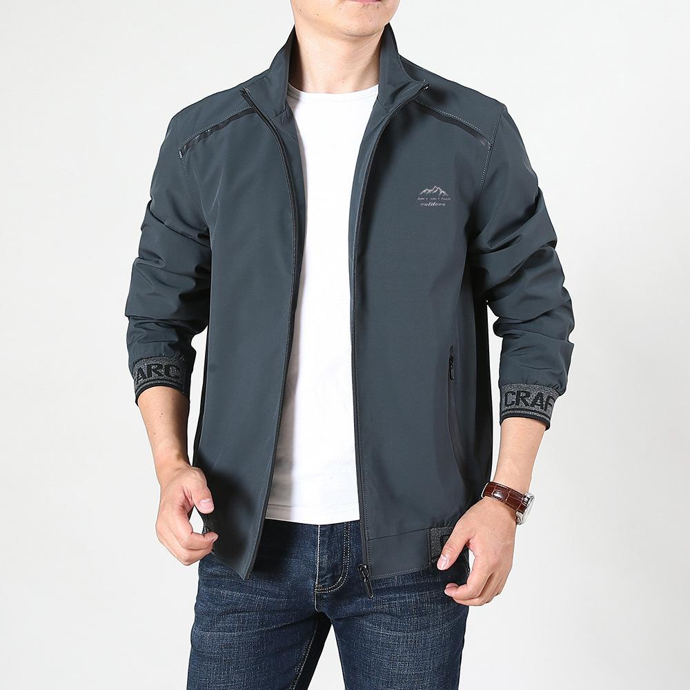 Spring and Autumn New Outdoor Sports Fleece Thickened Thermal Jacket Jacket Men's Youth Large Size Stand-up Collar Casual Clothing