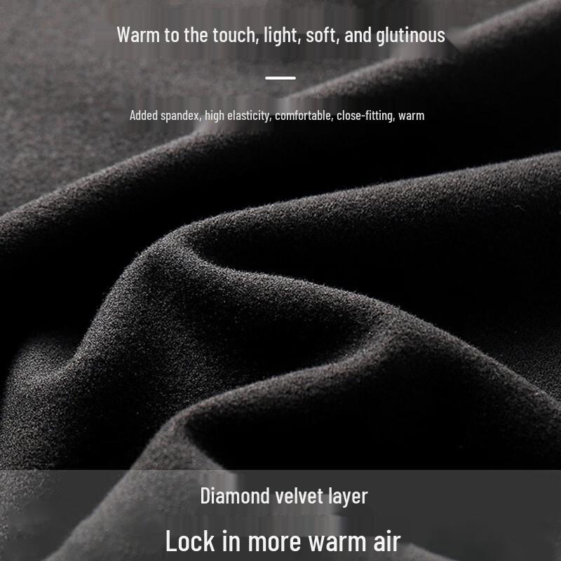 Kangbo Unisex Double-Fleece Mock Neck Thermal Base Layer T-Shirt