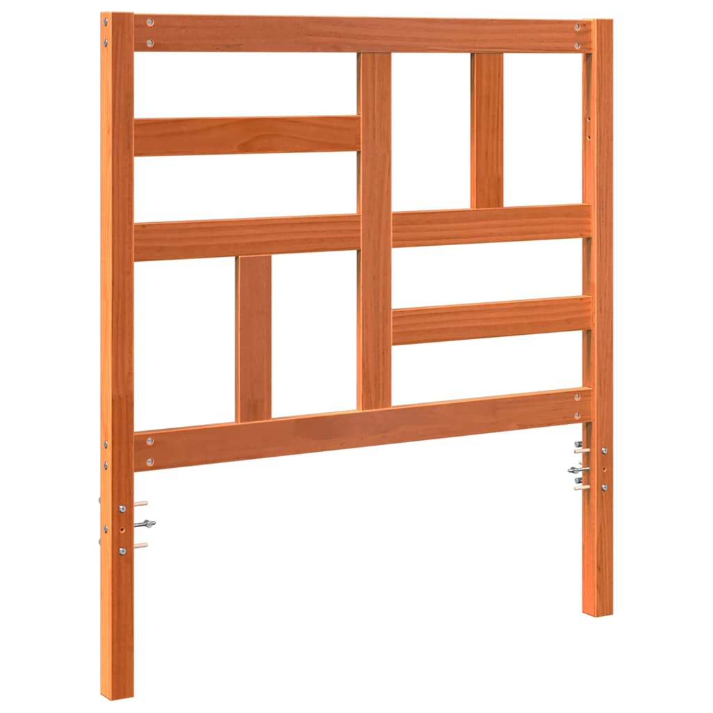Bed Headboard Wax Brown 80.5 X 4 X 104 Cm Solid Pine Wood