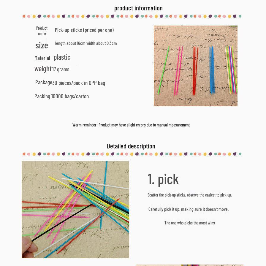 Colorful Pick-Up Sticks: 80s Nostalgic Interactive Educational Game for Kids and Parents